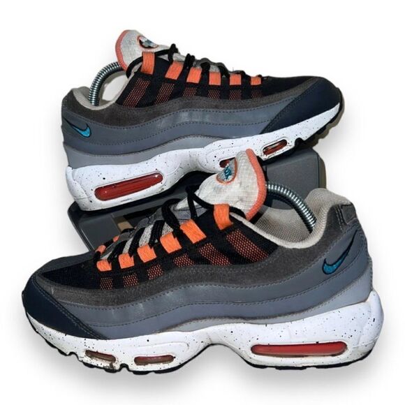 Nike Air Max 95 Grey Speckle Sole CZ0191-001 Grey/Black/Orange Men's 8 - Picture 1 of 10